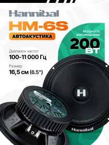 Акустика эстрадная Alphard Hannibal HM-6S / Колонки автомобильные 16,5 см