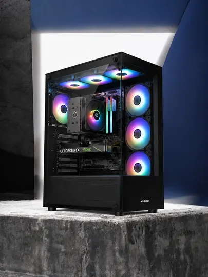 Готовый компьютерный комплект — для игр и офиса, DDR3 16ГБ, SSD 512 ГБ, корпус + монитор