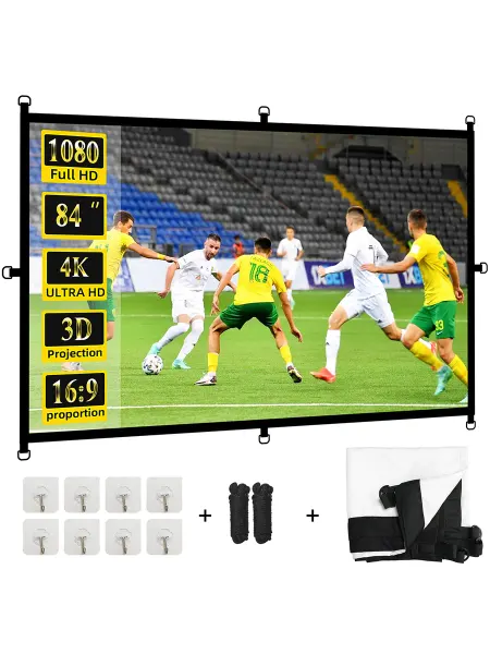 VEIDADZ Экран для проектора 84" 16 9 с D-замками и краями
