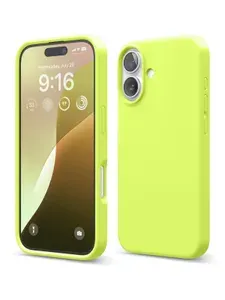 Чехол Elago Soft silicone на Apple iPhone 16 силиконовый с покрытием Soft-touch, с защитой камеры, неоновый желтый