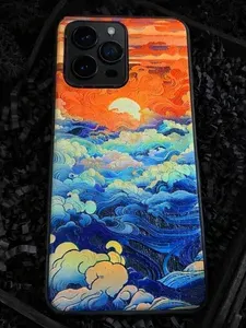 Чехол для Apple iPhone 16 Pro Max, деревянный, противоударный бампер, с гравировкой природа, черный