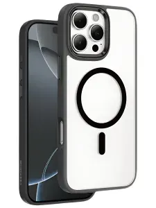 KEEPHONE Чехол с МагСейф для Айфон 16 Про Armor Grip ударопрочный с мелаллической рамкой Чёрный