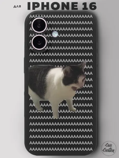 Casecreation Чехол на IPhone 16 с принтом котик