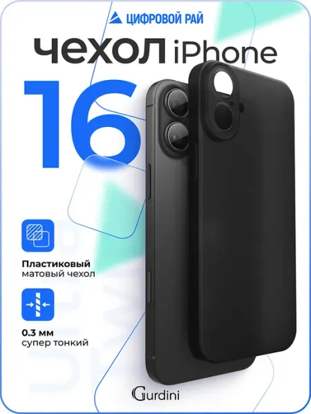 Gurdini Чехол для iPhone 16 супертонкий матовый
