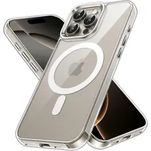 ZAZPOL Чехол прозрачный для iPhone 16 Pro / айфон 16 про магнитный, совместимый с MagSafe (магсейф), противоударный