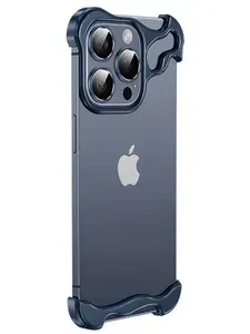 Металлический угловой чехол для iPhone 16 Plus, синий