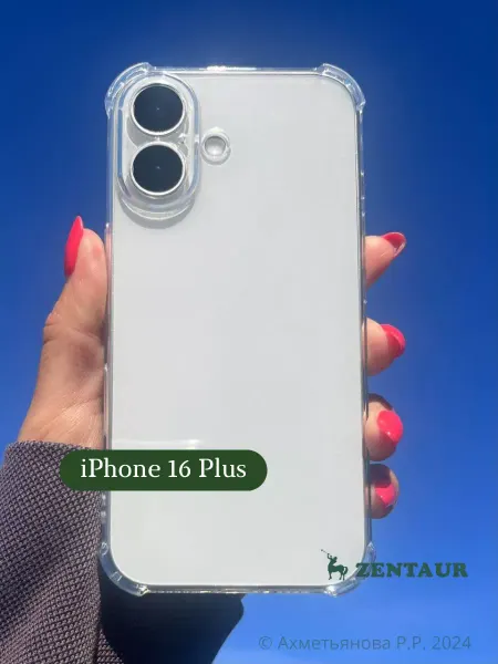 ZENTAUR Чехол на iPhone 16 Plus противоударный прозрачный