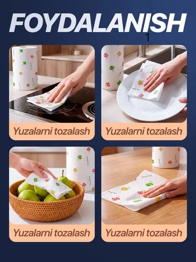 Салфетки многоразовые в рулоне для кухни