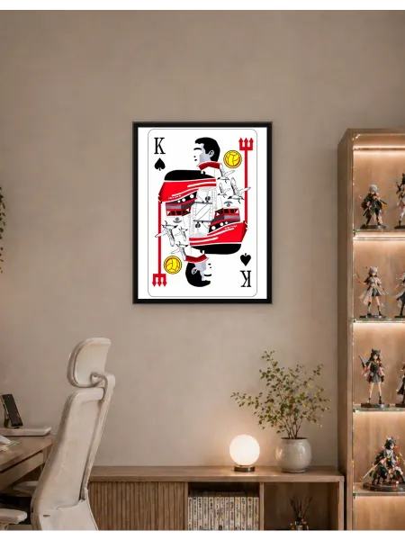 Postersbase Арт-постер Игральная карта Пиковый король 50x70