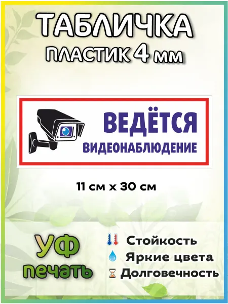 ИСТОК54 Табличка внимание ведётся видеонаблюдение №3 30х11см