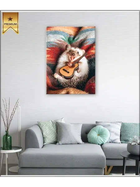 Classic Art Картина на холсте Ежик с гитарой 30х40см