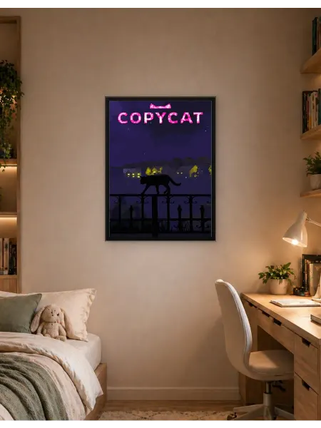 Postersbase Постер Карточка-подражатель с силуэтом кошки 50x70