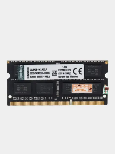 Оперативная память SoDIMM Kingston, DDR3, 4 ГБ, 8 ГБ, 1600 MГц, для ноутбука ОЕМ