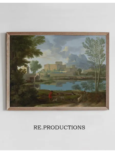 Re.productions Постер Landscape with a Calm - Nicolas Poussin