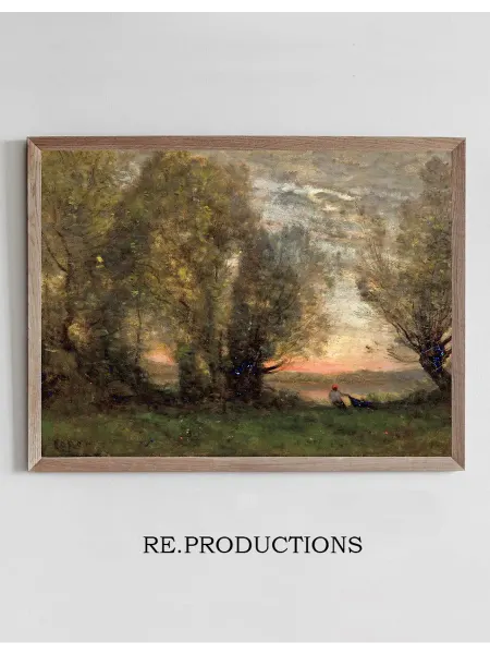 Re.productions Постер The fisherman - Jean-Baptiste-Camille Corot
