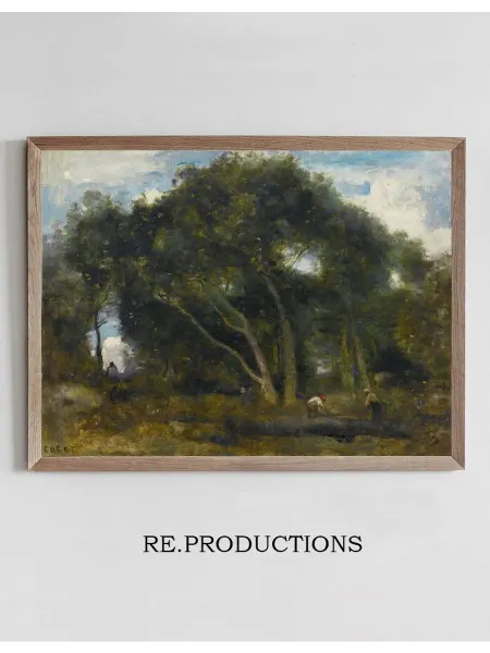 Re.productions Постер Fontainebleau-Chênes - Jean-Baptiste-Camille Corot