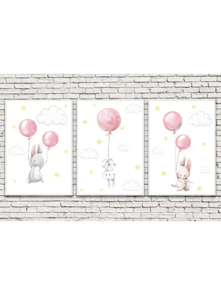 Poster Mall Постер на стену для детской (А4) Зайки А4