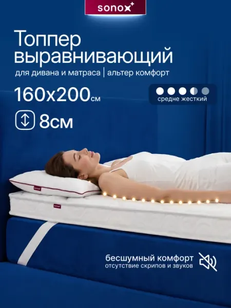 Sonox Матрас-топпер 160х200 на резинке
