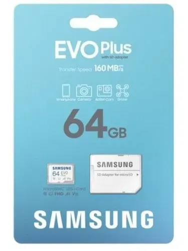 Карта памяти MicroSDXC 64 Gb Samsung EVO Plus 160Mb/s MB-MC64SA
