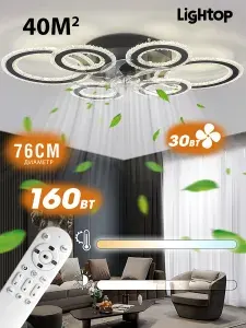 Стильная Люстра-Вентилятор LED 160W