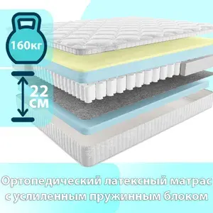 Матрас 160x190 двуспальный, Матрасович Enigma пружинный с эффектом памяти ортопедический анатомический для сна