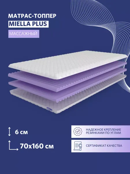 MIELLA Матрас 160x70 топпер Plus массажный