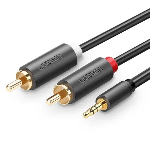 Аудиокабель UGREEN AV102 (10512) 3.5mm Male to 2 RCA Male Audio Cable. Длина: 3м. Цвет: серый