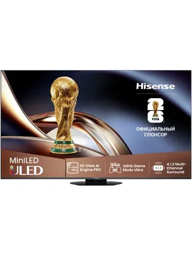 Hisense Телевизор 55U8Q, Смарт ТВ, Игровой и Гостиничный режимы, Технология подсветки Mini LED, Dolby Vision IQ, Dolby Atmos, MEMC, Частота обновления 165 Гц, Диагональ 55″ 4K UHD, серый