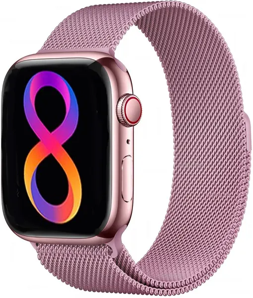 Smart Watch / Умные смарт часы 8 серии WIRELESS CHARGING 2 ремешка розовые