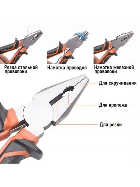 HARDEN Пассатижи ( плоскогубцы ) универсальные Jaws 165 мм