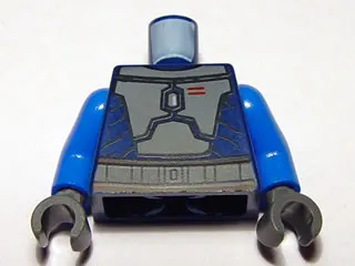 Torso SW Mandalorian Armor Plates Dark Bluish Gray Pattern (Death Watch) / Blue Arms / Dark Bluish Gray Hands, 973pb0758c01 Dark Blue U