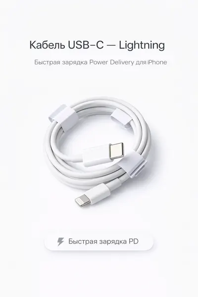 Кабель USB-C Lightning для iPhone быстрая зарядка PD провод Type-C Lightning зарядный кабель iPhone