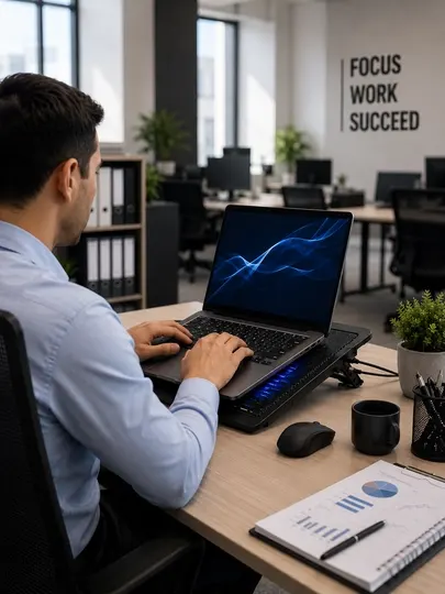 Диодная подсветка, 2 USB-порта, подходит для ноутбуков до 17 дюймов