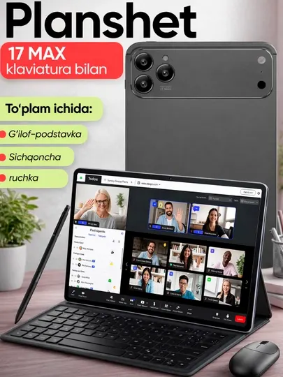 Планшет Pad 17 Max Haidiko,OZCT 5G,JIA 17,клавиатура, мышь, чехол