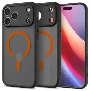 Чехол Spigen на iPhone 17 Pro (ACS10483) Ultra Hybrid (MagSafe) / Спиген Чехол для Айфон 17 Про Черный/Оранжевый