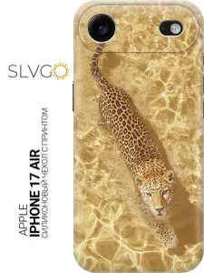 Силиконовый чехол на Apple iPhone 17 Air с принтом Плывущий леопард, trn