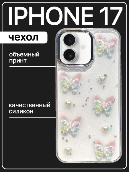 Sweet case Чехол на iphone 17 с объемным принтом силиконовый