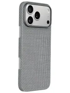 Чехол на iPhone 17 Pro Max, Kevlar Explorer (арамид) сверхпрочный c поддержкой беспроводной зарядки, Titanium grey