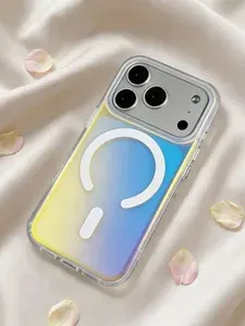 Перламутровый чехол на iPhone 17 / Айфон 17 с MagSafe полупрозрачный, жемчужный