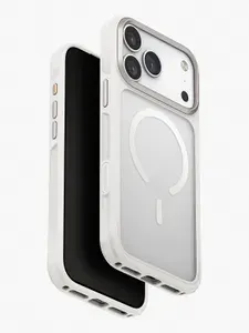 Чехол Uniq на iPhone 17 Pro Max, Veren Magsafe, противоударный, матовый, с тактильной кнопкой камеры, прозрачно-белый