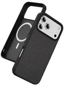 ZAZPOL Чехол для iPhone 17 Pro Max/ айфон 17 Pro Max/ 17 про макс магнитный, совместимый с MagSafe (магсейф) карбоновый дизайн, противоударный