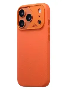 Чехол на iPhone 17 Pro оранжевый с MagSafe