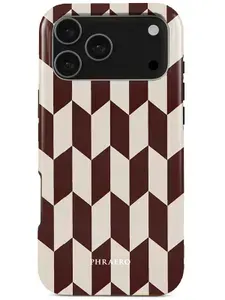 Чехол для iPhone 17 Pro Max фирменный / кейс на айфон 17 Про Макс PHRAERO / Ретро ромб
