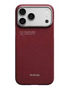 Чехол Pitaka Гарвард для iPhone 17 Pro Max, багровый