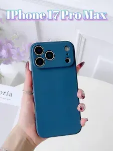 Чехол для iPhone 17 Pro Max темно-синий, мягкий, силиконовый.
