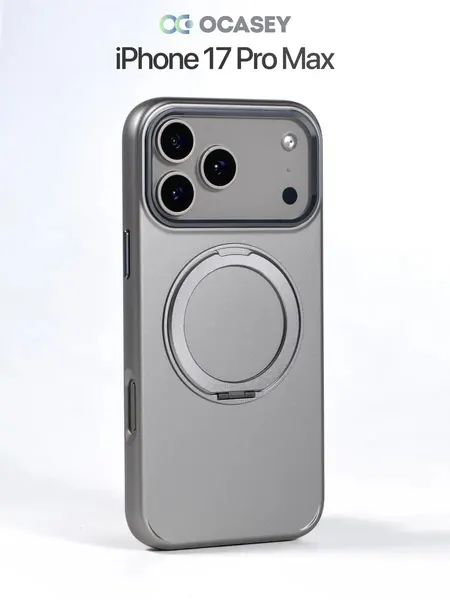 Чехол О'Кейси, для iPhone 17 Pro Max, с держателем-кольцом, серый