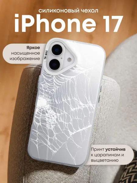 TiA MaX Чехол на iPhone 17 с принтом Паутинка