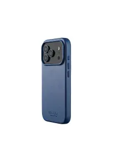 Чехол кожаный Mujjo на iPhone 17 Pro, синий