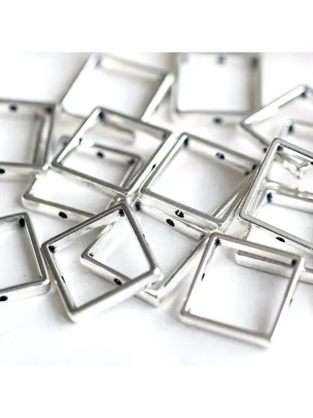 Кафебижу Рамка для бусин 10 шт 17х17х3 мм античный серебристый
