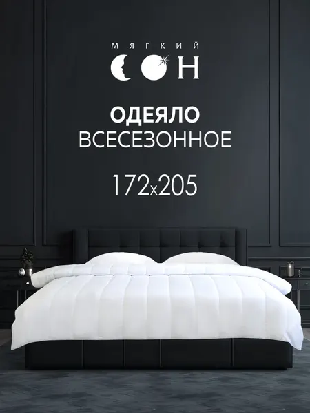 Одеяло двуспальное летнее, 172х205 см, легкое, для сна, для дачи, белое